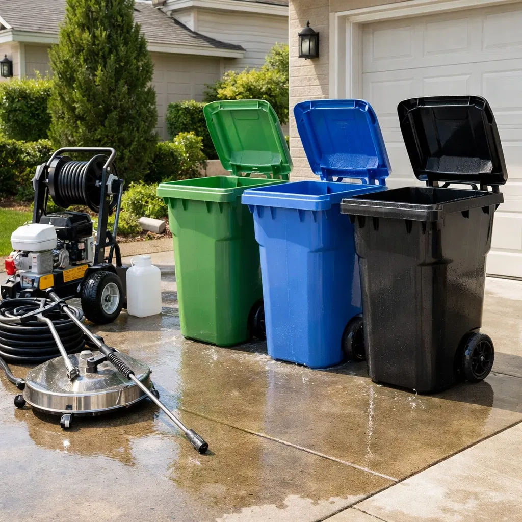 Professional trash bin cleaning service