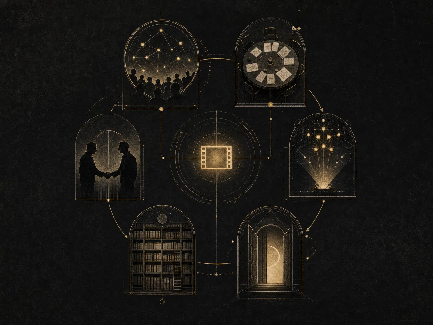 Abstract RIVIDIA strategy flywheel illustration