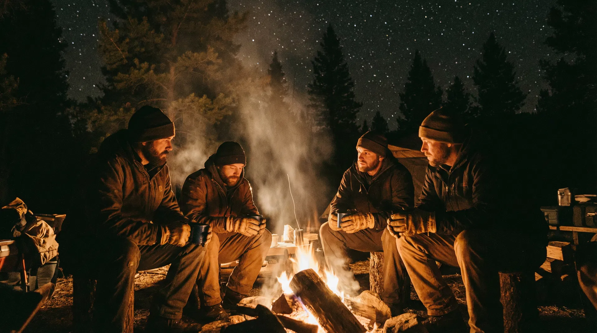Brotherhood around the fire