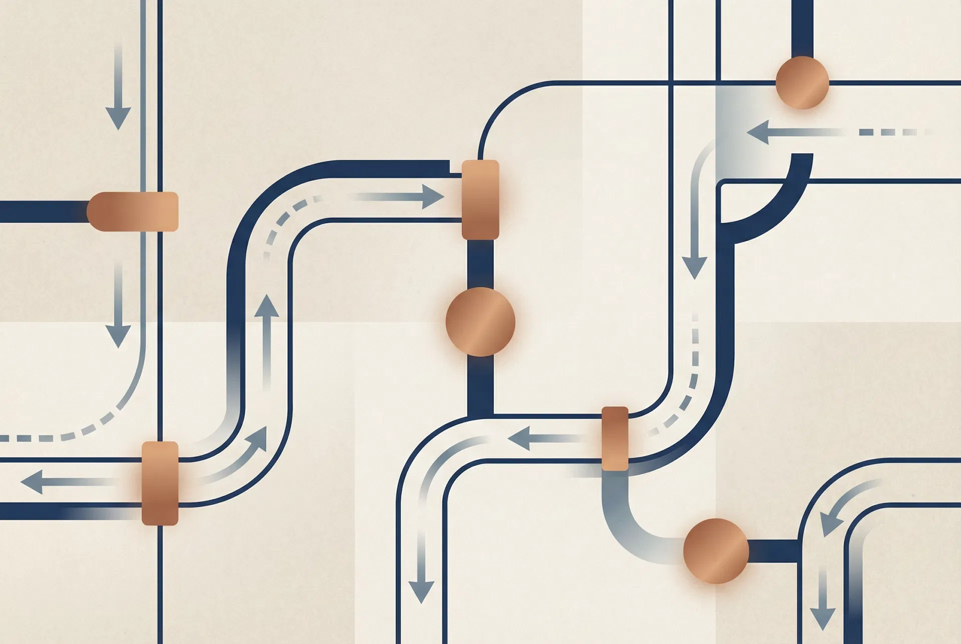 Abstract water pipe network