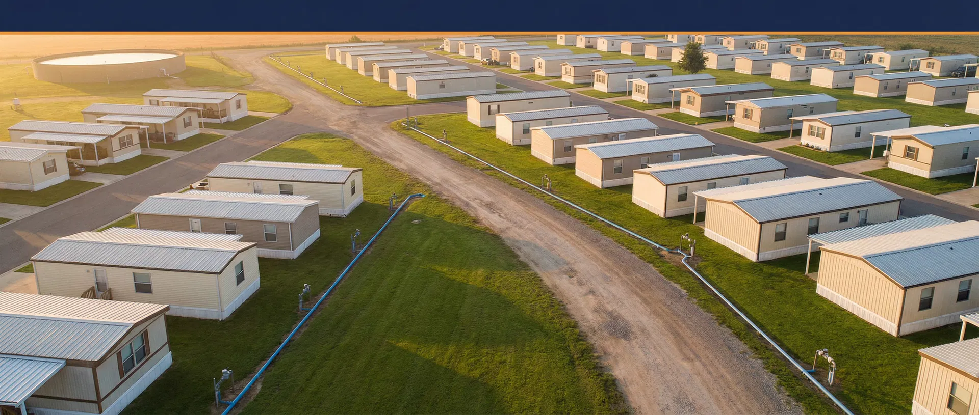 Manufactured housing community aerial view