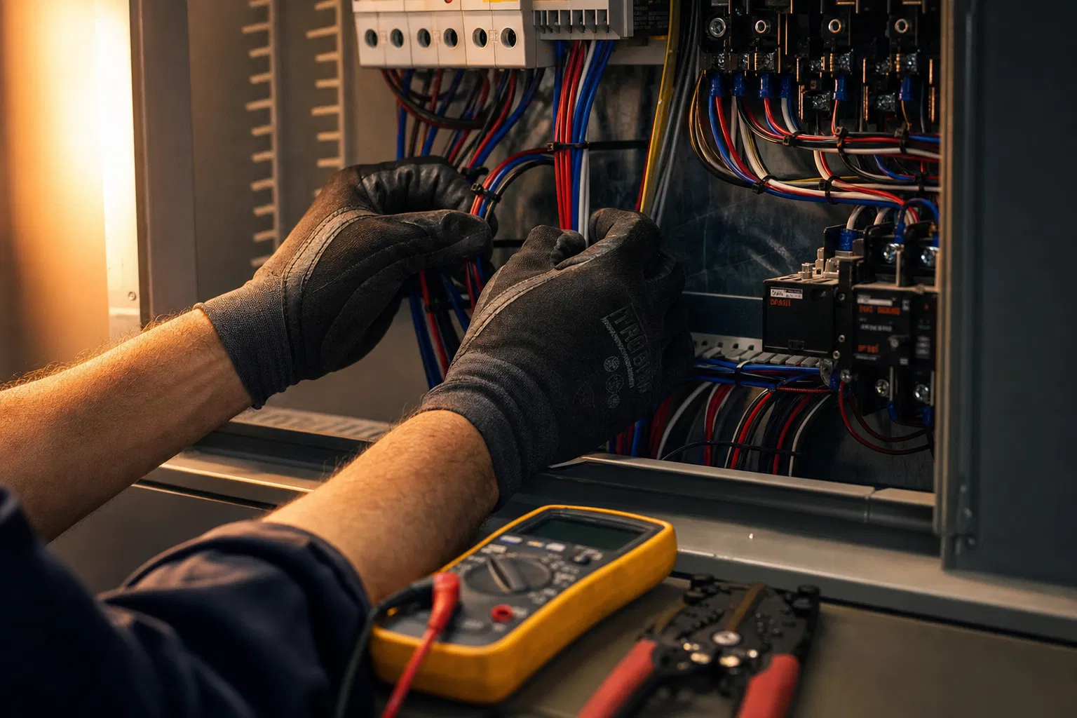 Pro-Formance electrician hands at work