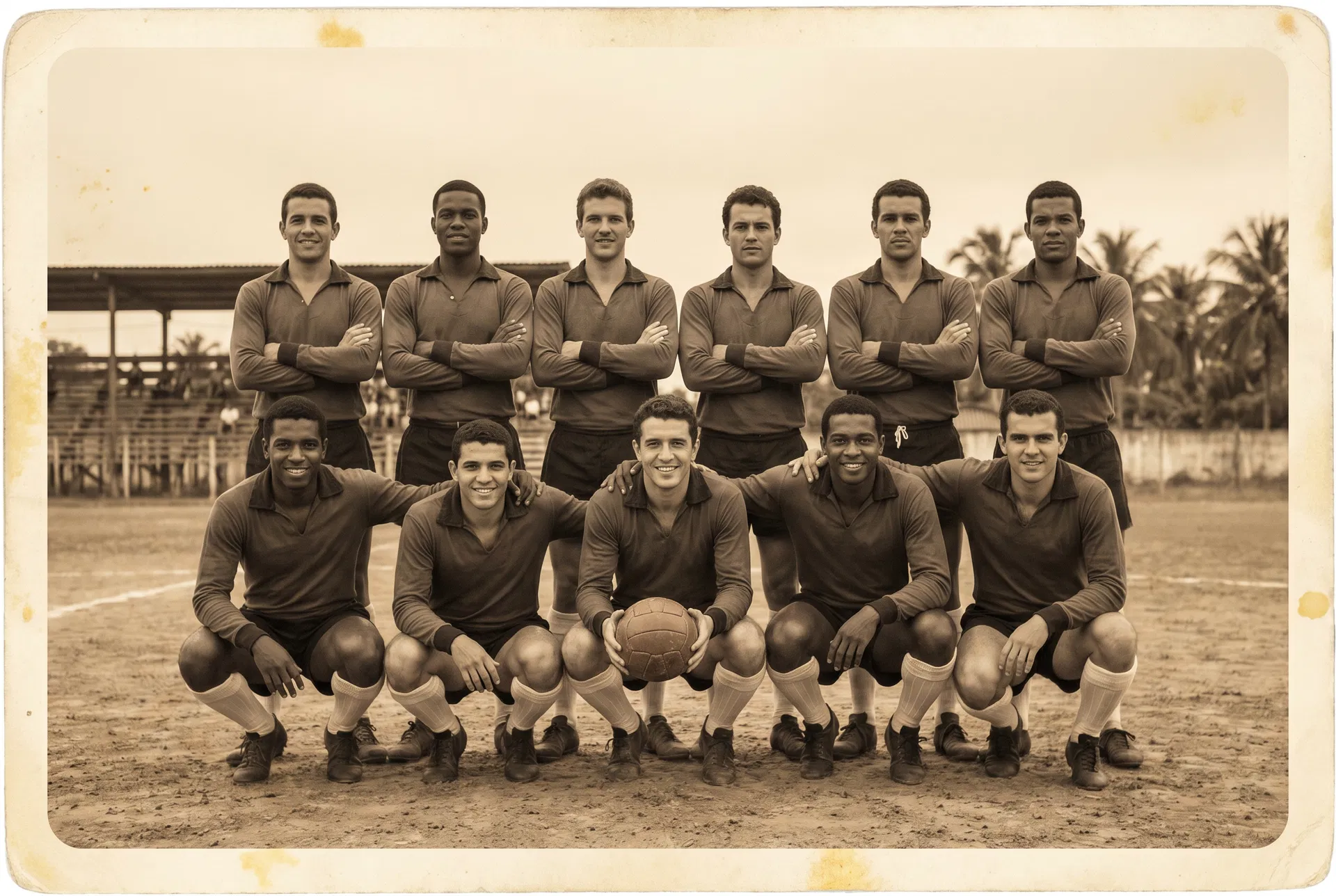 Foto histórica do Guaraú EC nos primeiros anos do clube