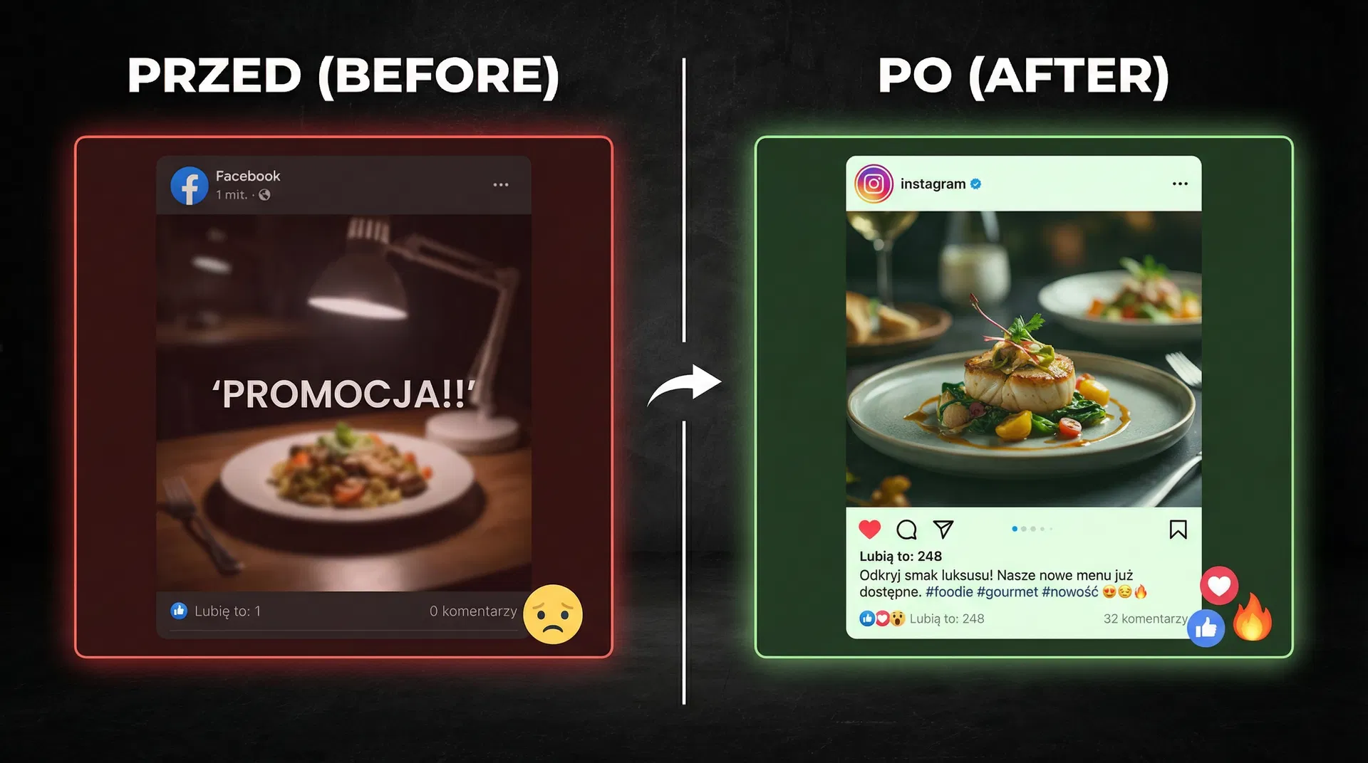 Porównanie profilu przed i po