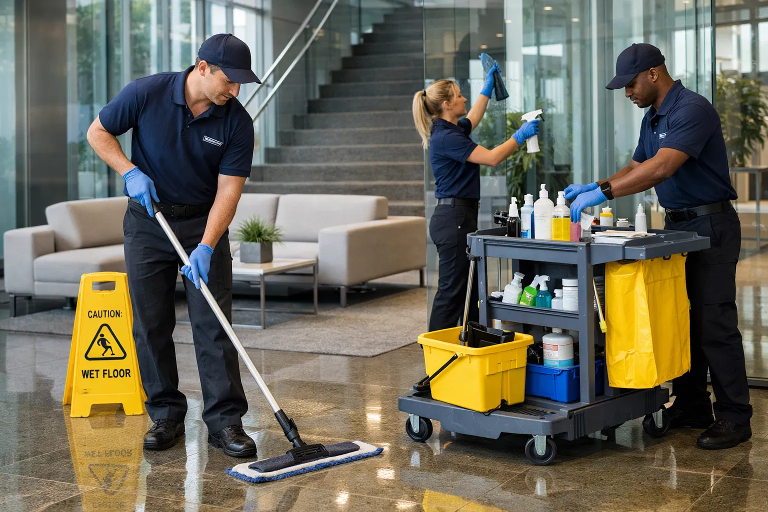Professional commercial cleaning team in Huntsville Alabama