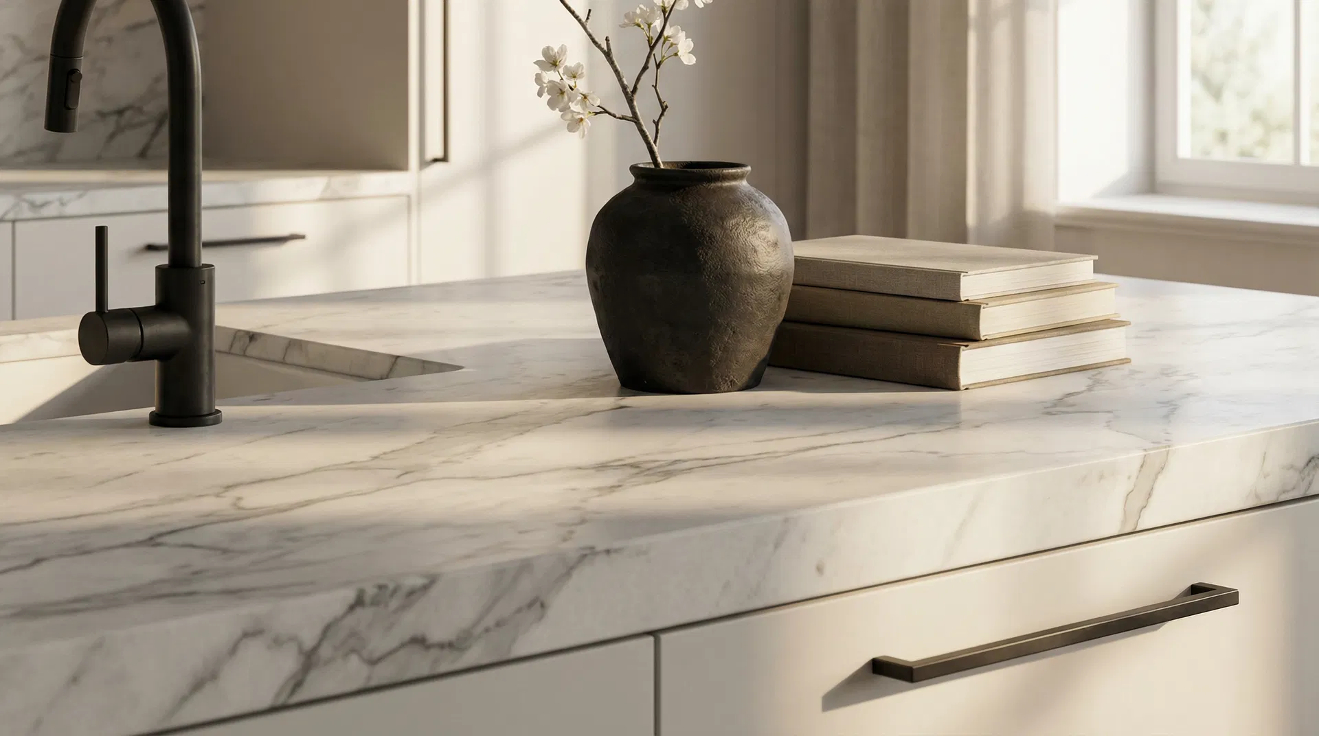 Rifugio Urbano material detail — marble and iron