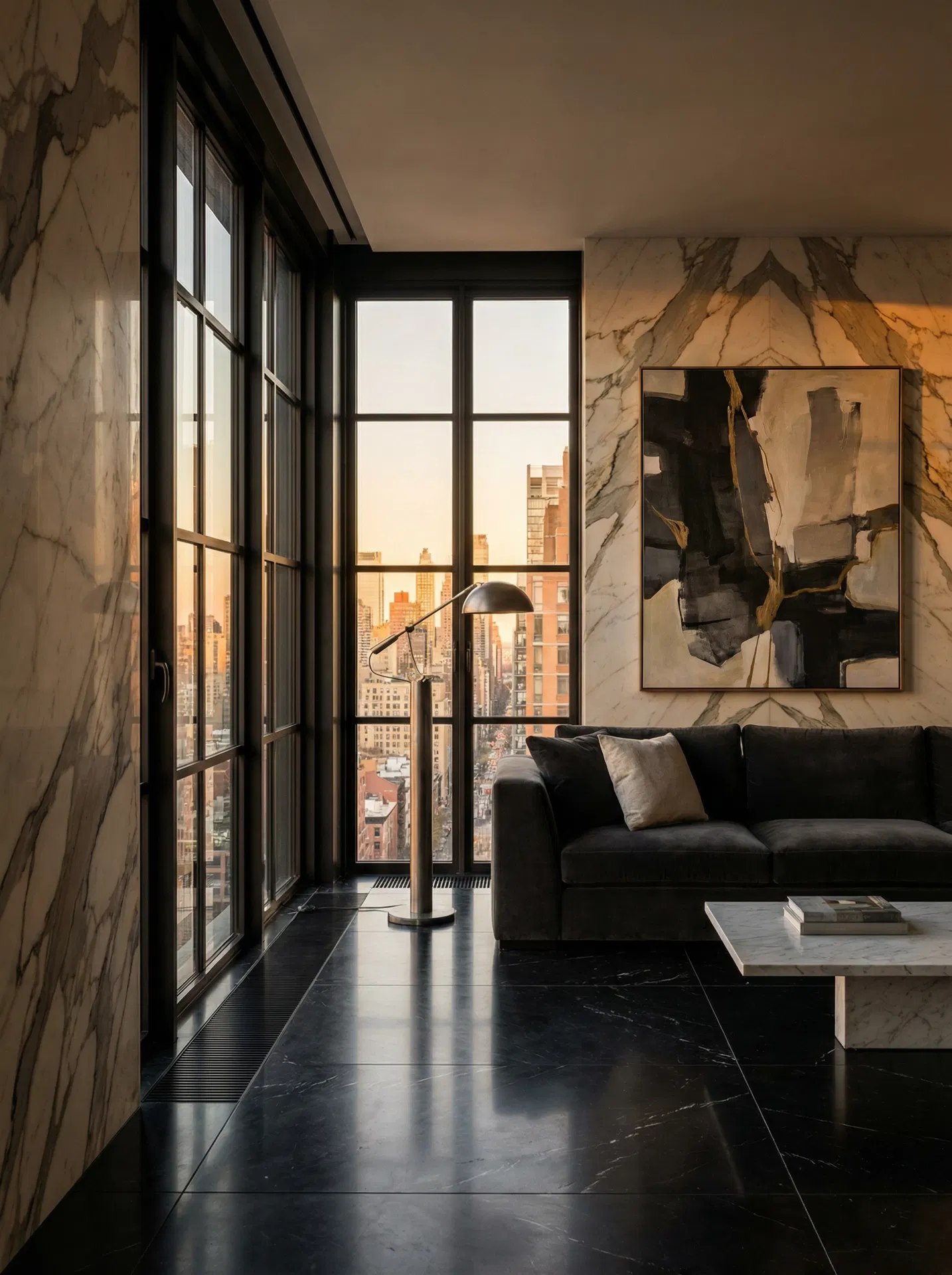 Rifugio Urbano — iron ore and marble interior