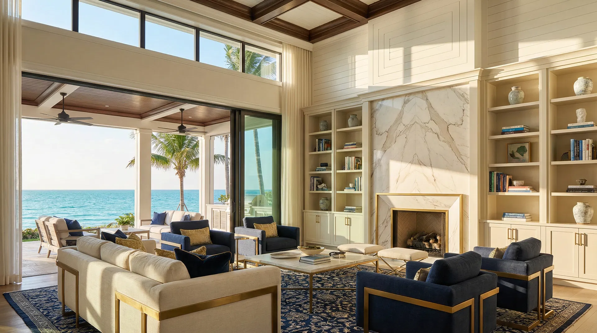 Moorings Beachfront Villa - Living Room