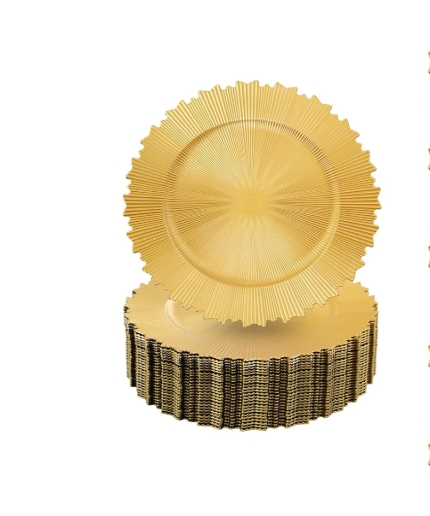 Sun Pattern Gold Charger Plate - 13" Round