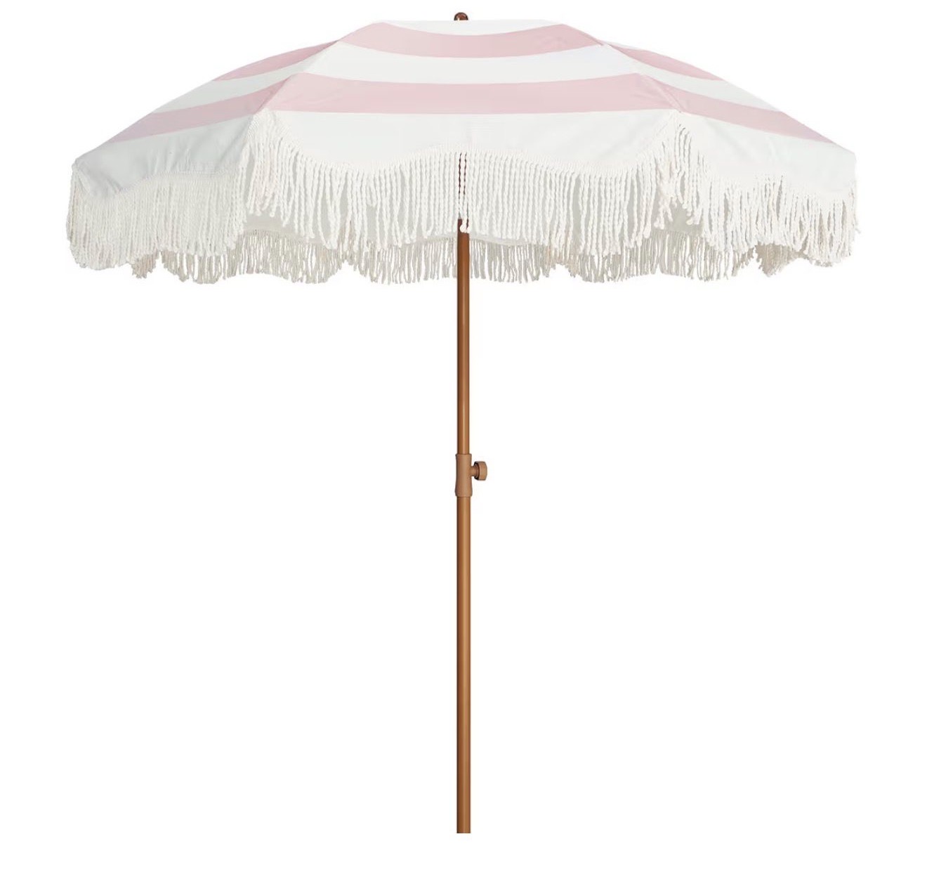 White With Pink Stripe Umberlla