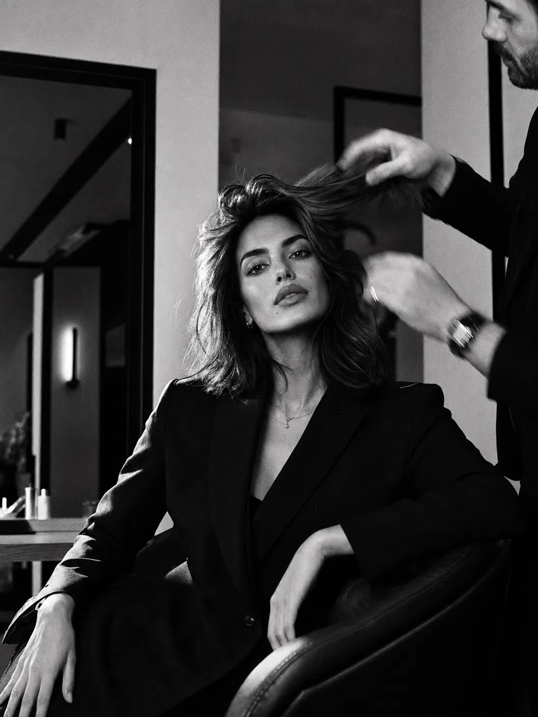 Editorial portrait in luxury salon