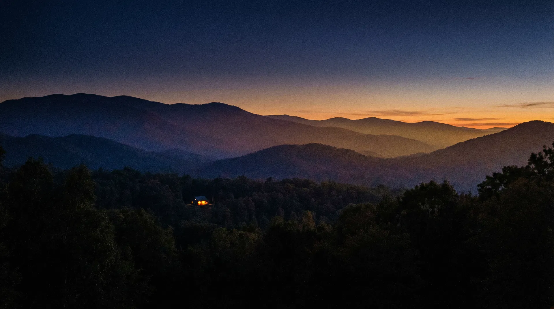 Blue Ridge Mountains at dusk