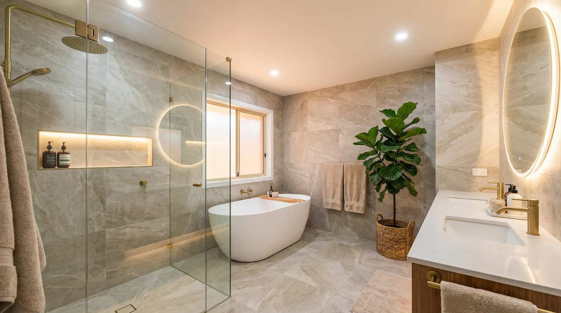 Luxury bathroom remodel by Regal Remodelers in Baton Rouge