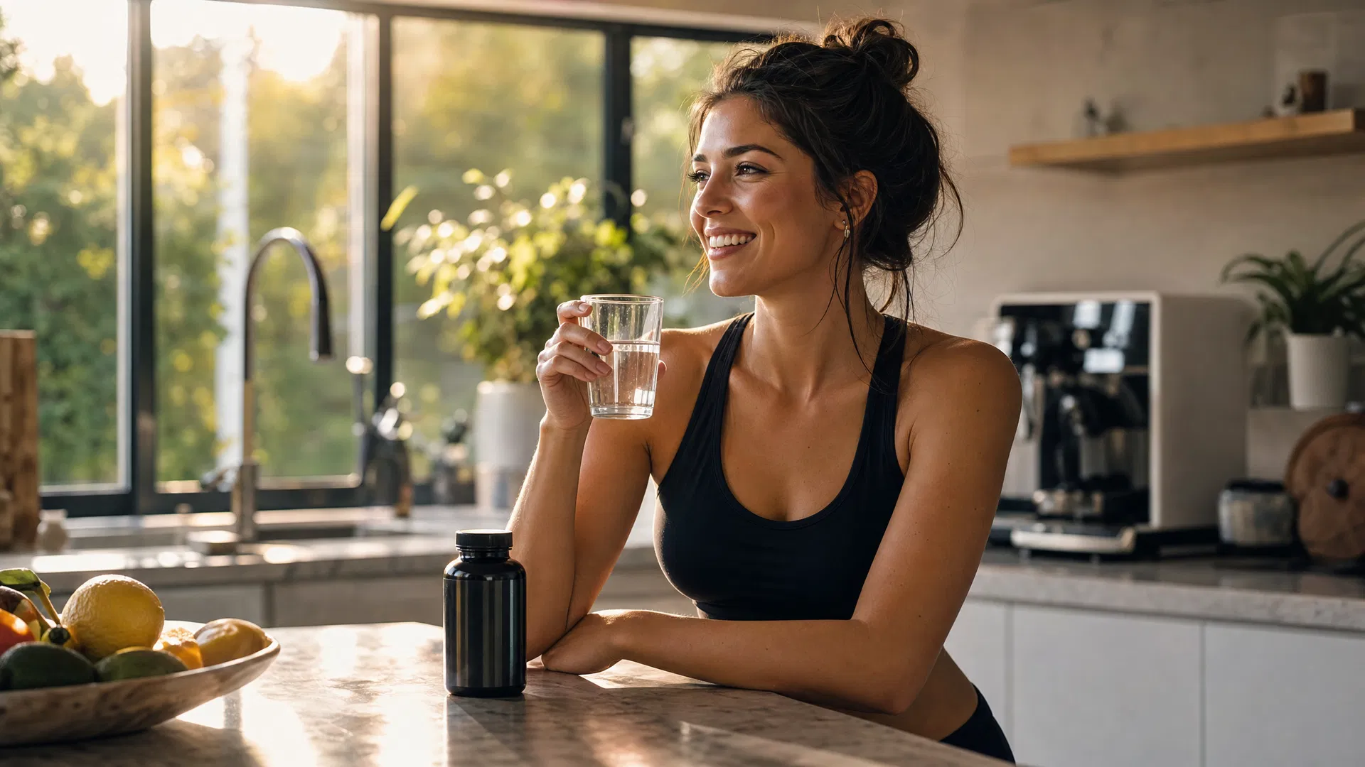 Healthy lifestyle — person taking LifeLab Core supplements