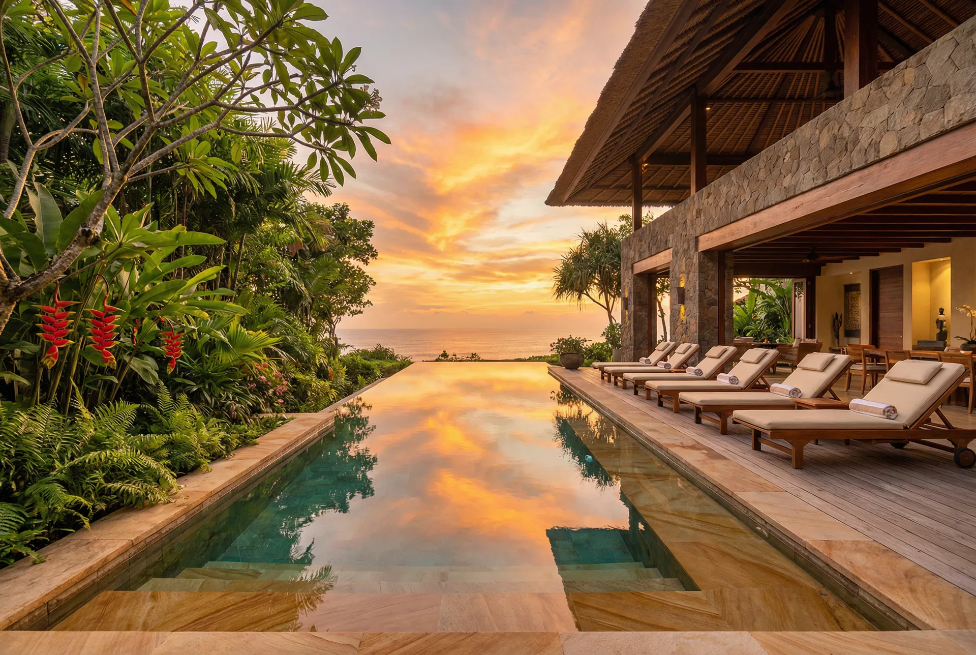 Infinity pool with nature