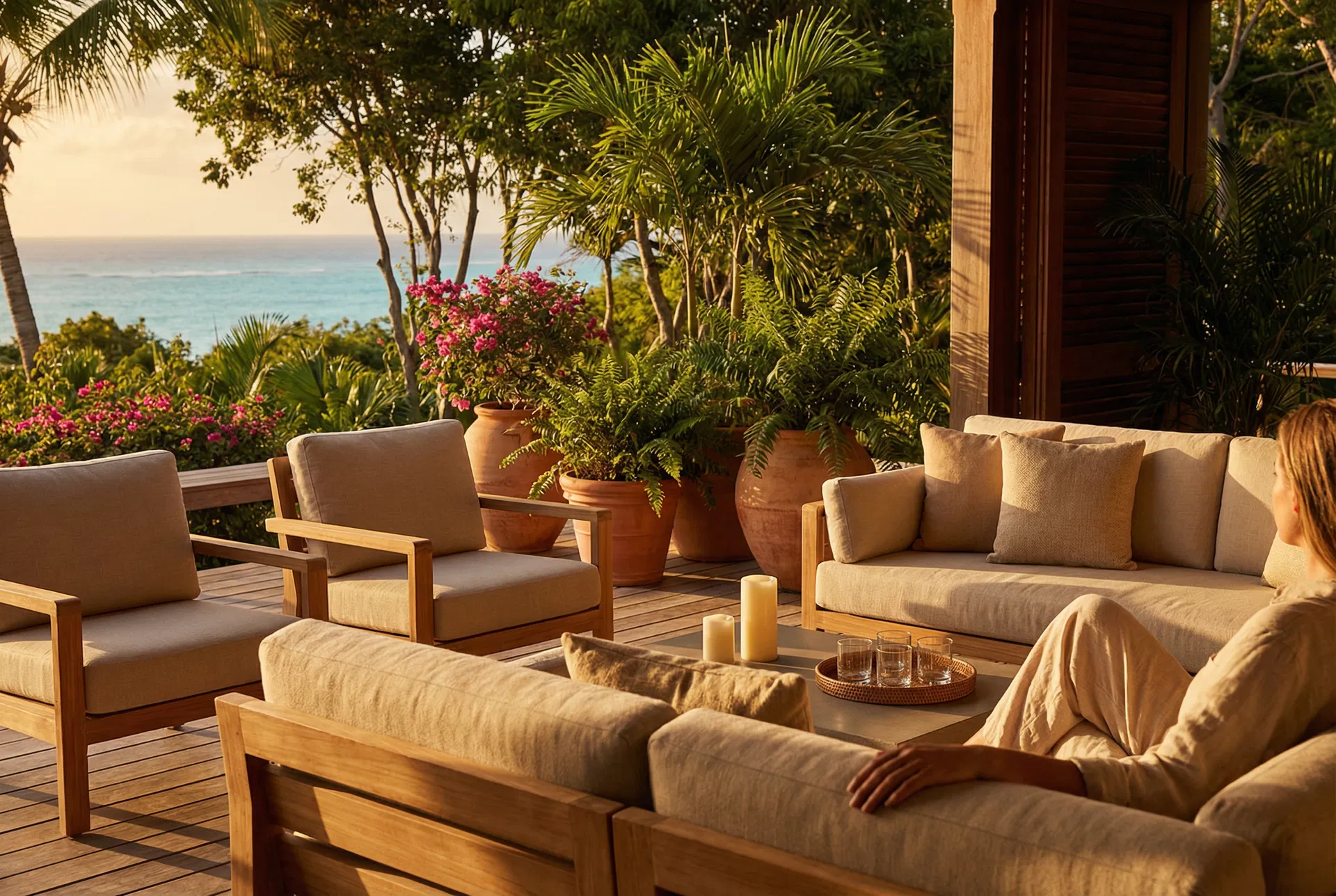 Private terraces with views