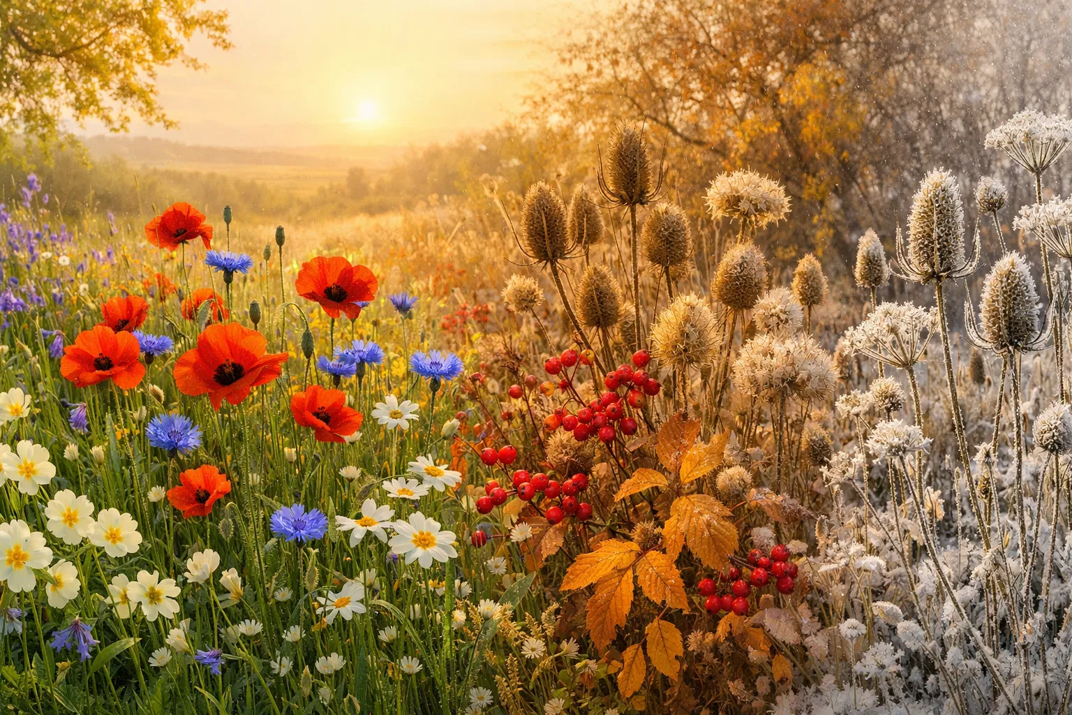 British wildflowers through the seasons
