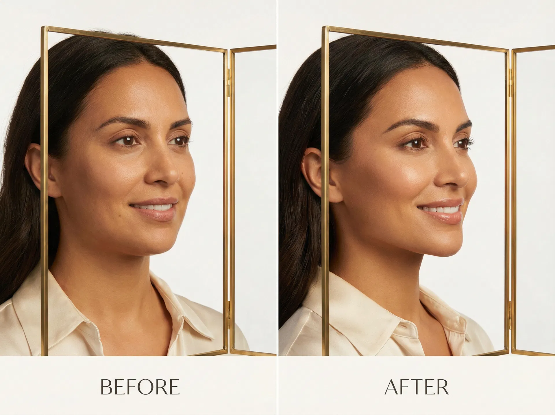 Synlige resultater av CoolMini kryolipolyse – redusert dobbelhake etter behandling