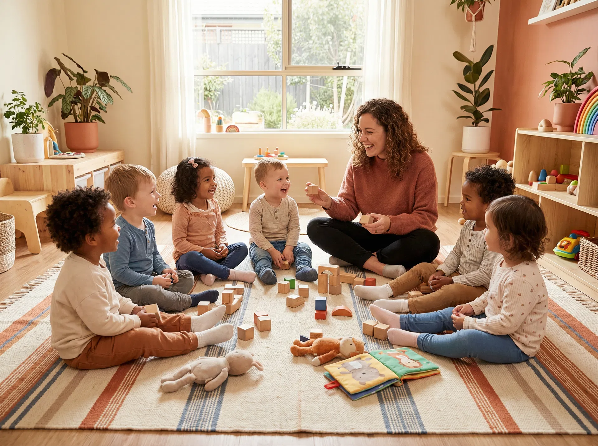 Children playing together in a circle