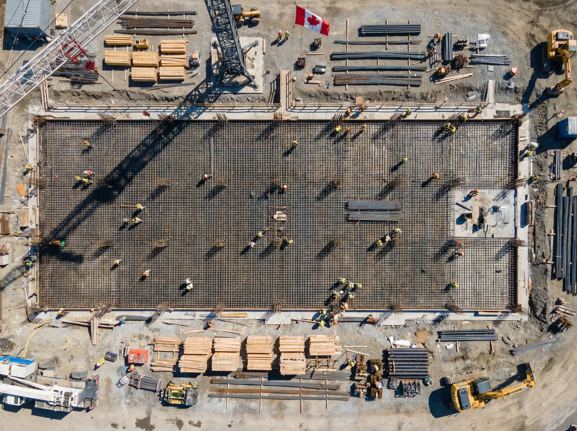 Aerial view of Canadian construction site