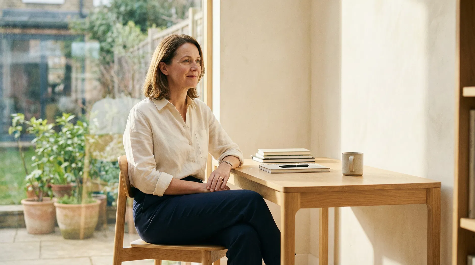Confident mum at her desk