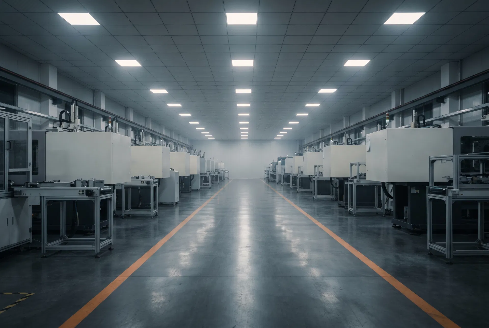 Modern factory floor in southern China