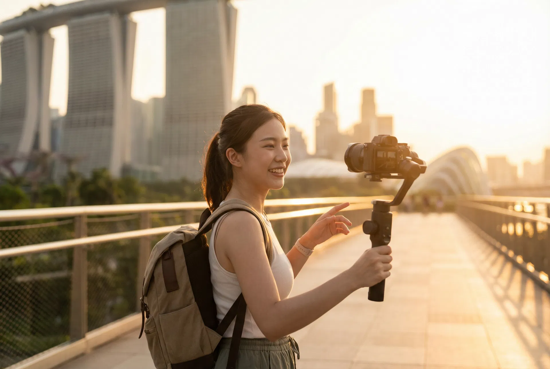 Content creator vlogging