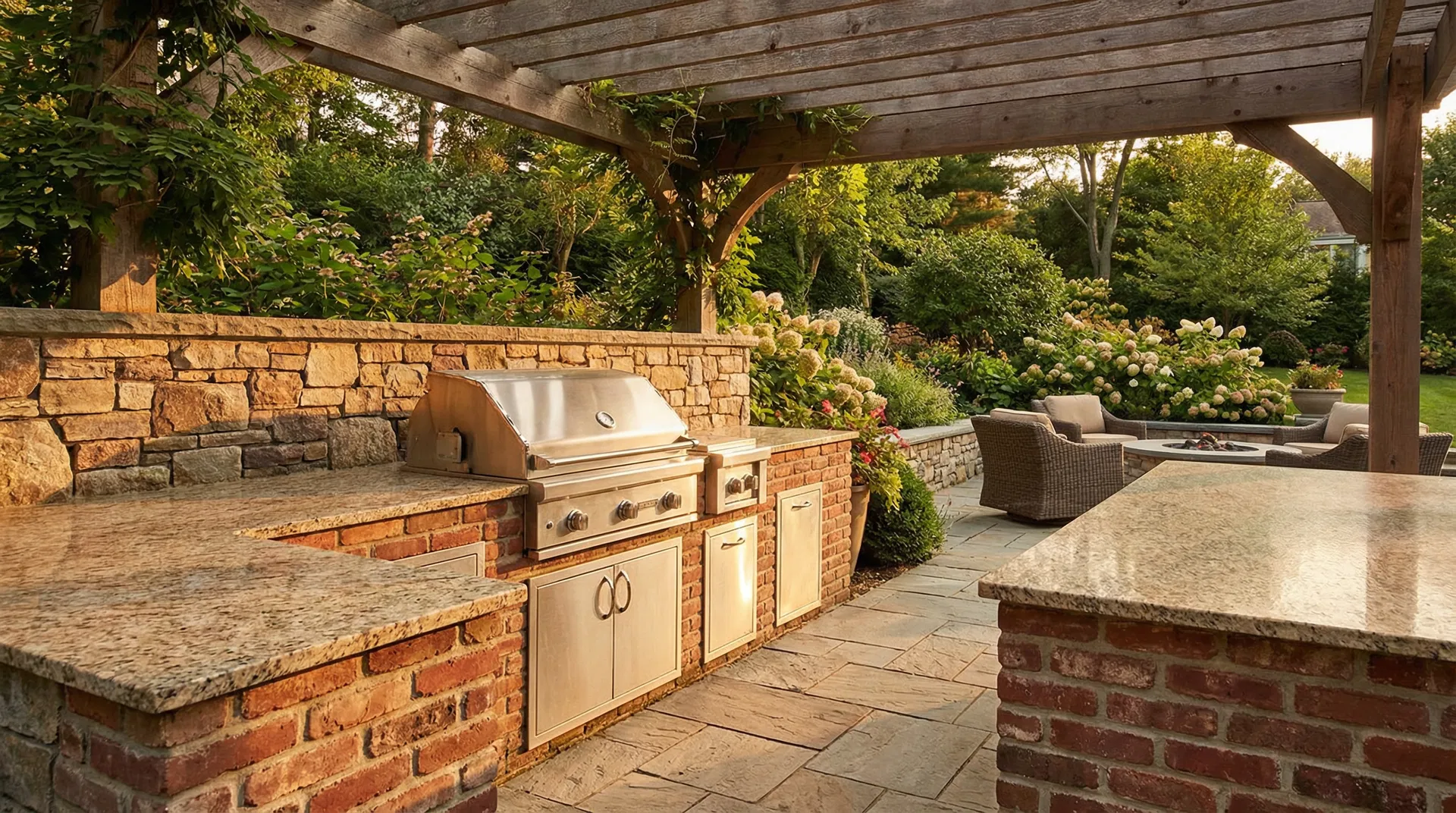 Custom outdoor kitchen by Brickworks