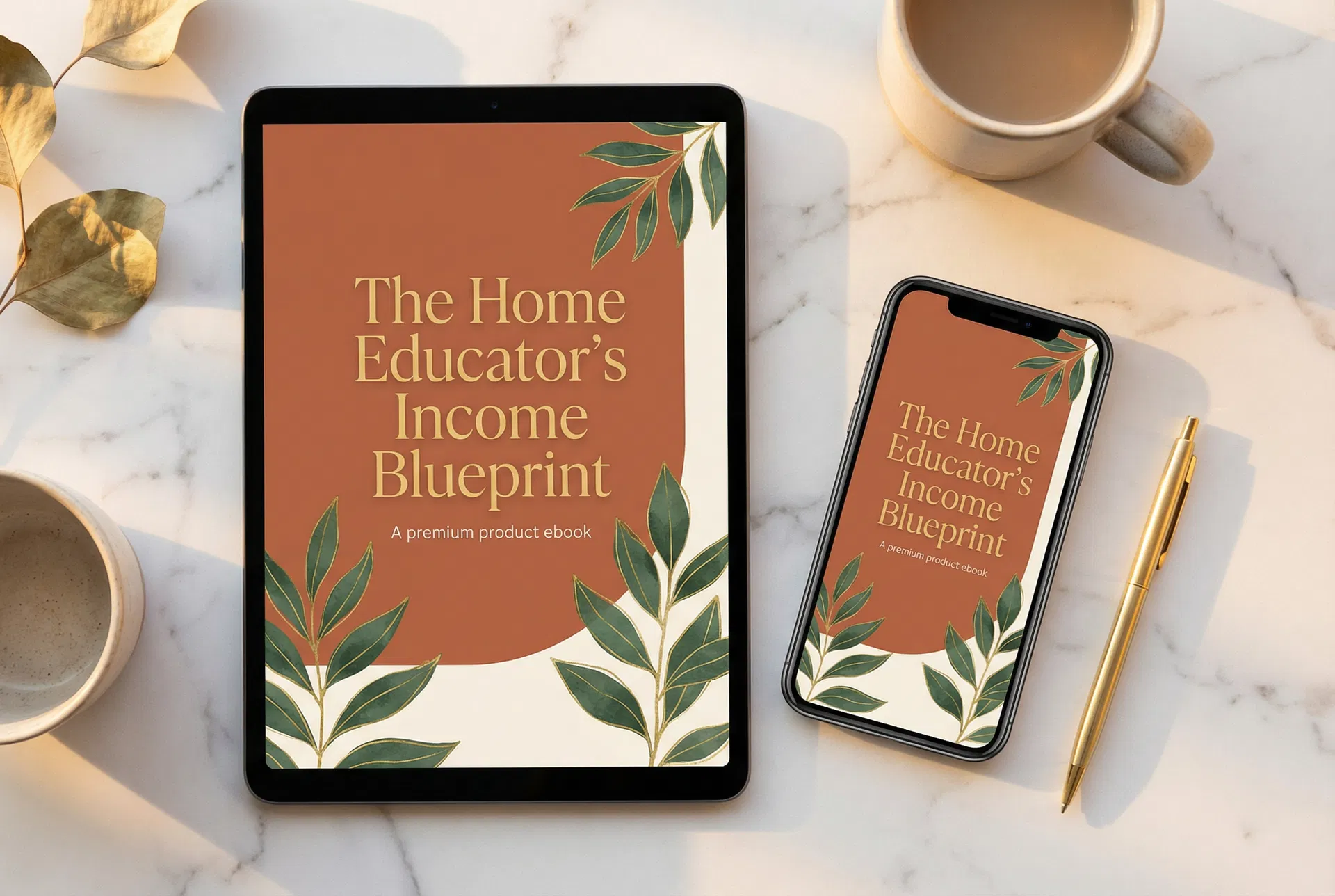 The Home Educator's Income Blueprint ebook mockup