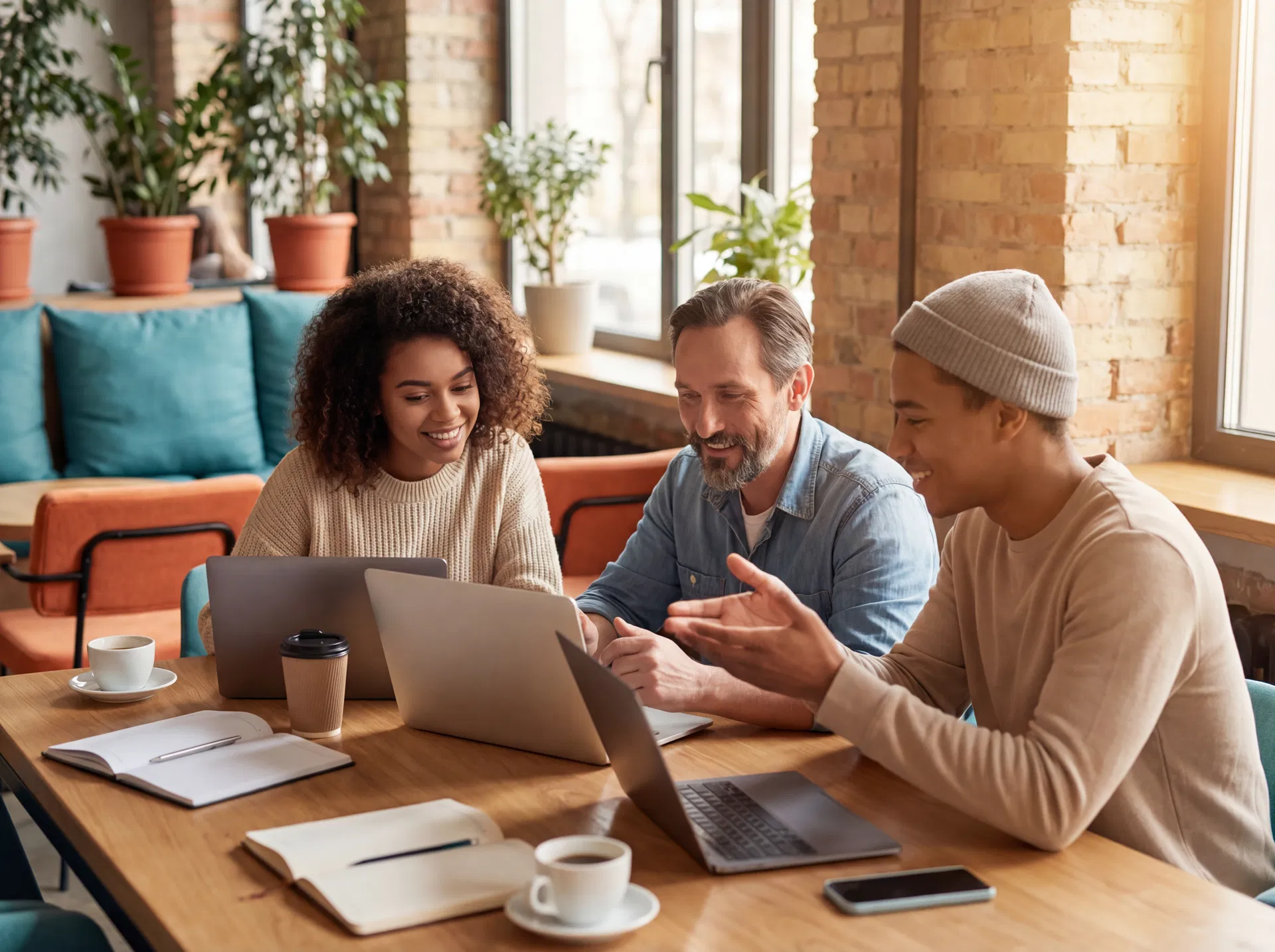 Entrepreneurs collaborating together