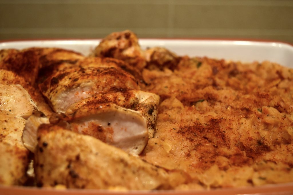 Spiced Chicken Lentil Casserole easy bake