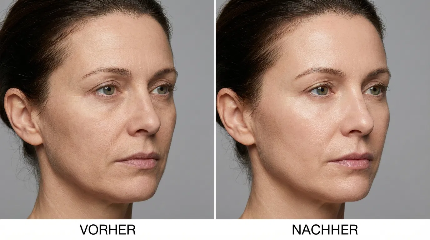 Vorher-Nachher Vergleich: Haut vor und nach der LED-Behandlung