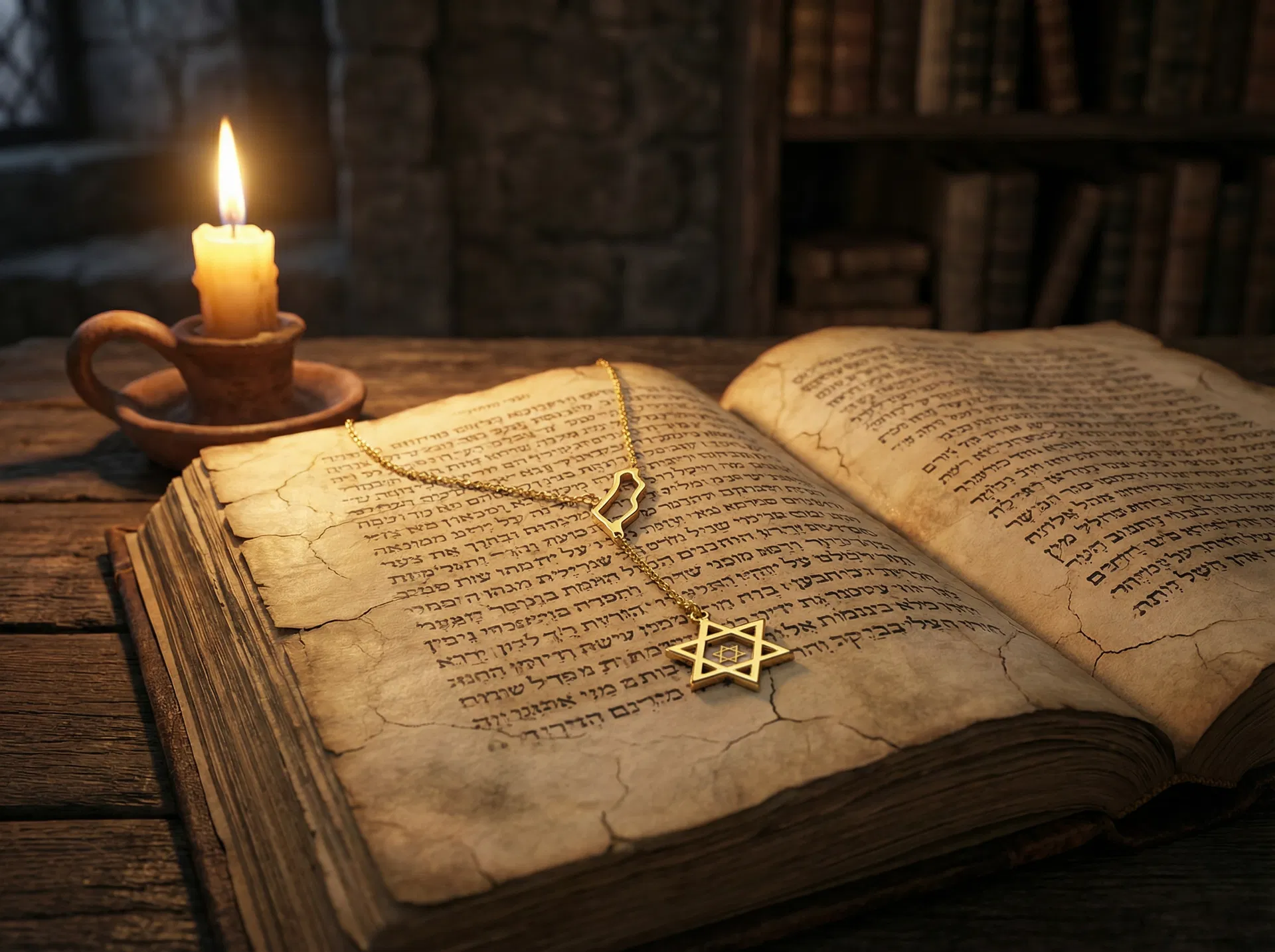 Bible with necklace