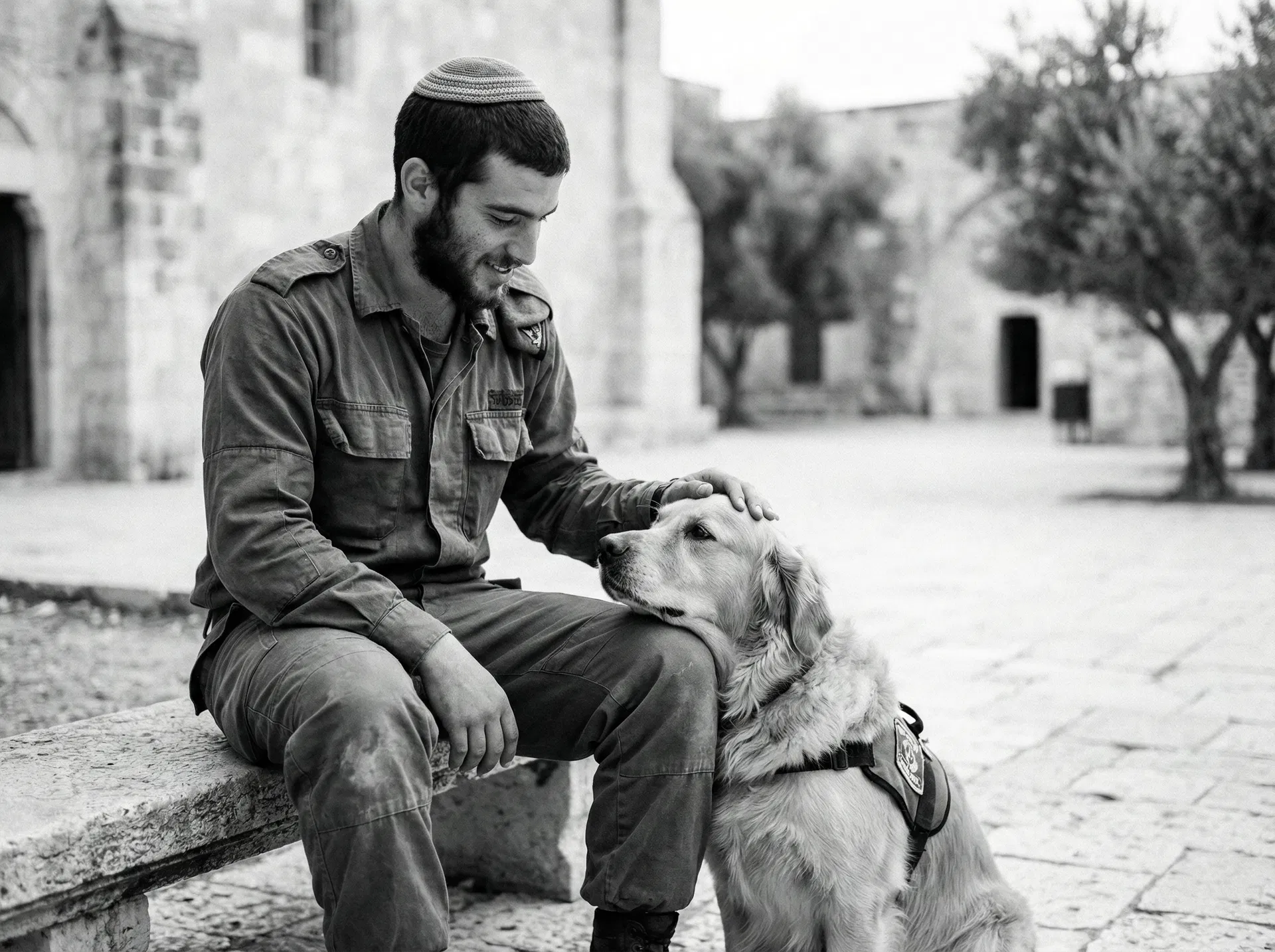 IDF soldier with service dog