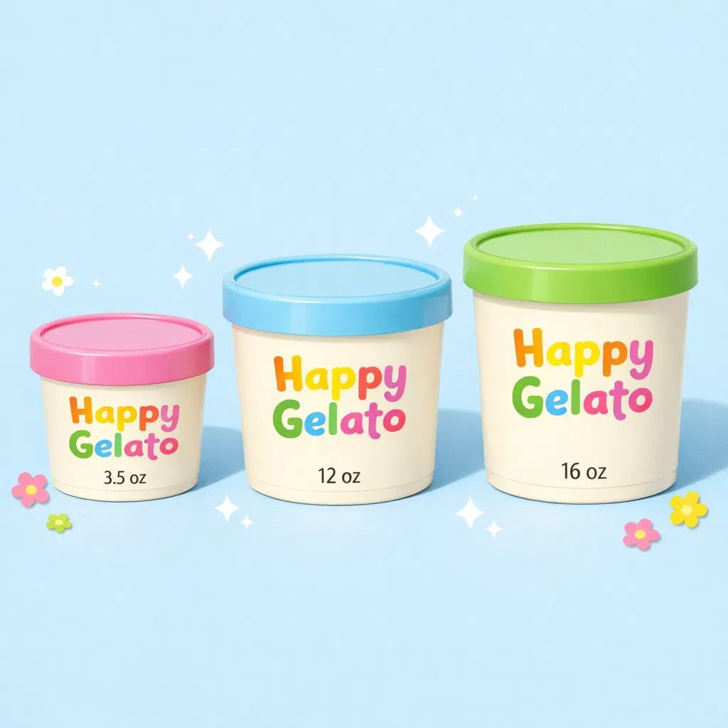 Gelato packaging sizes