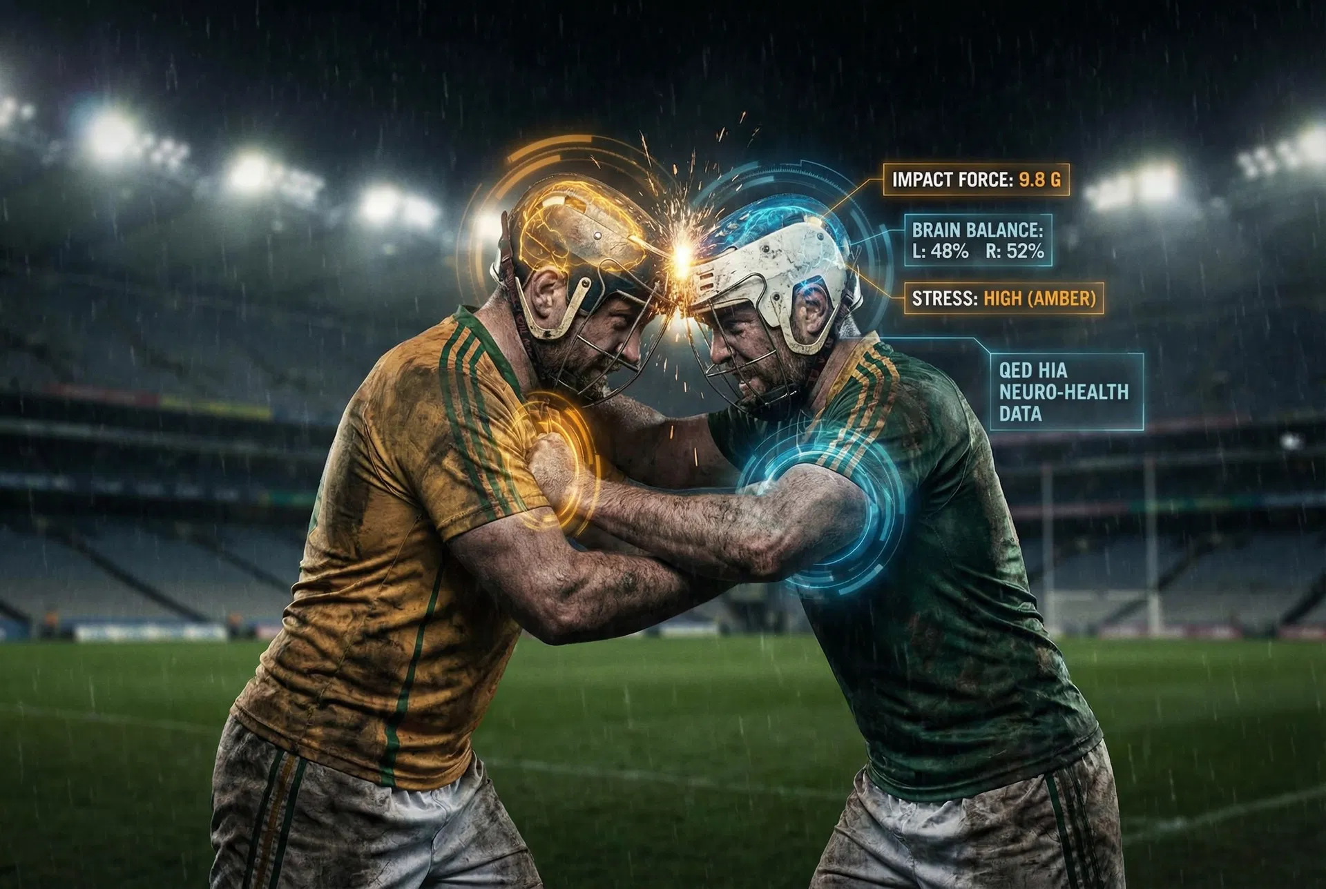 GAA hurling collision with QED HIA neuro data