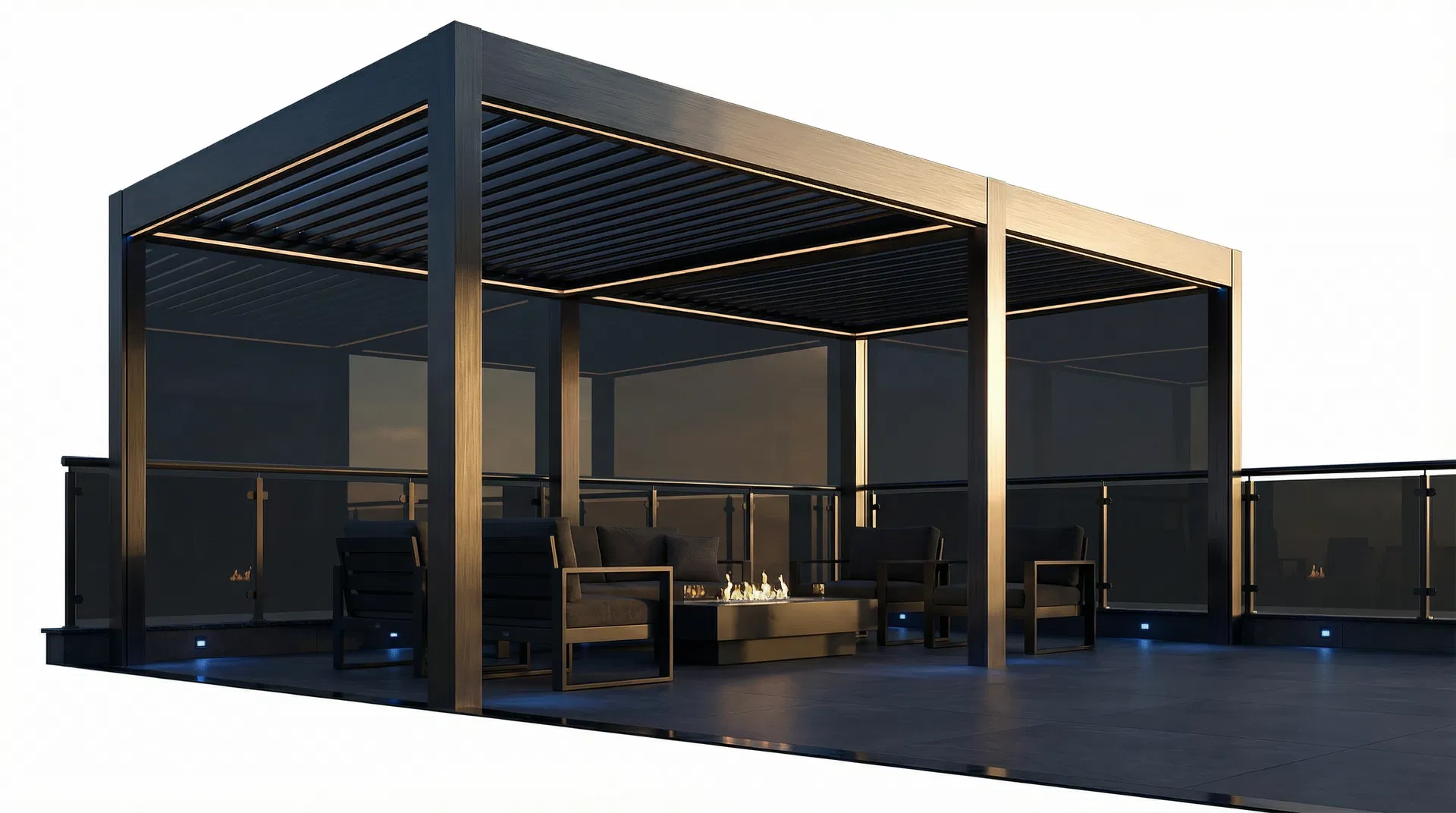 Guarda-corpo em alumínio com acabamento premium