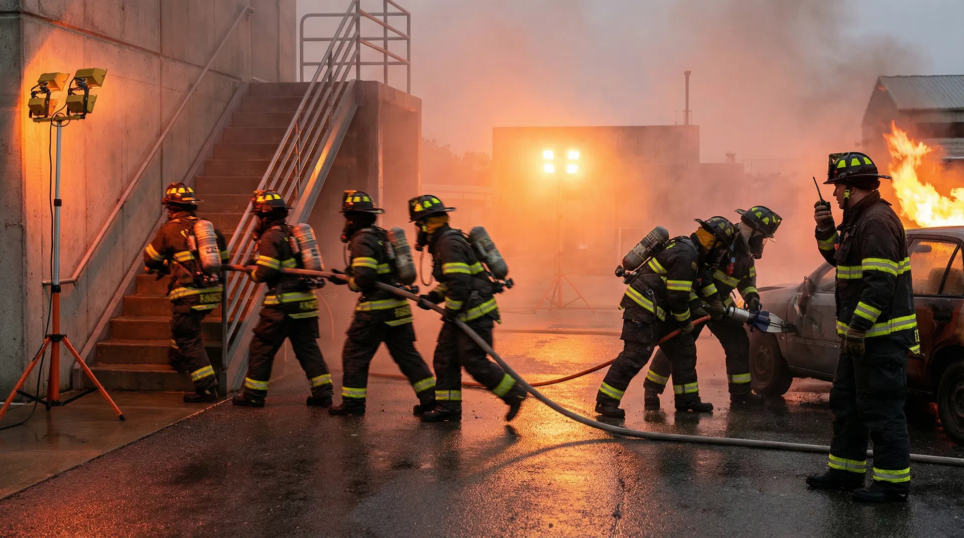 Bombeiros em ação