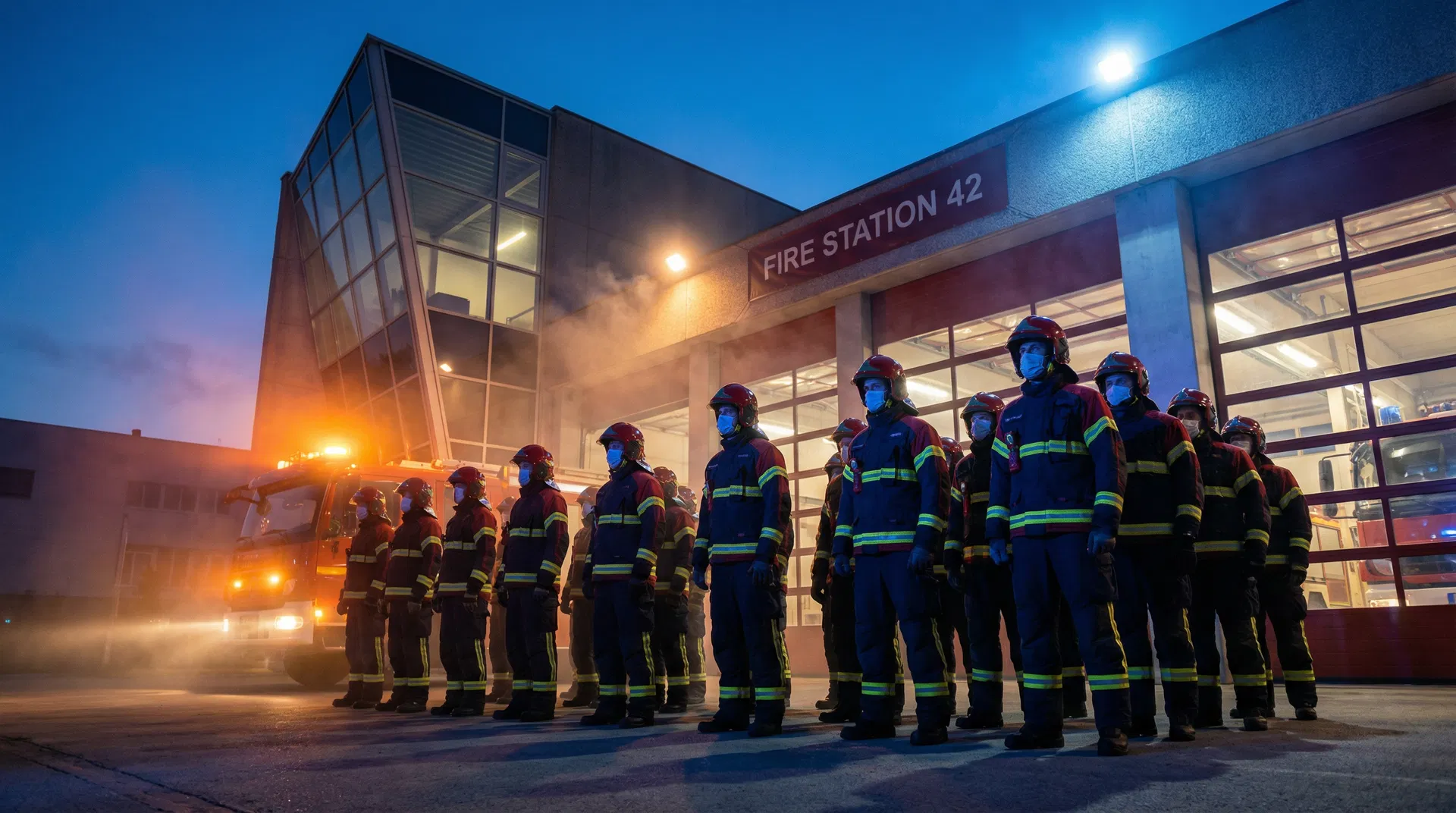 Bombeiros em formação
