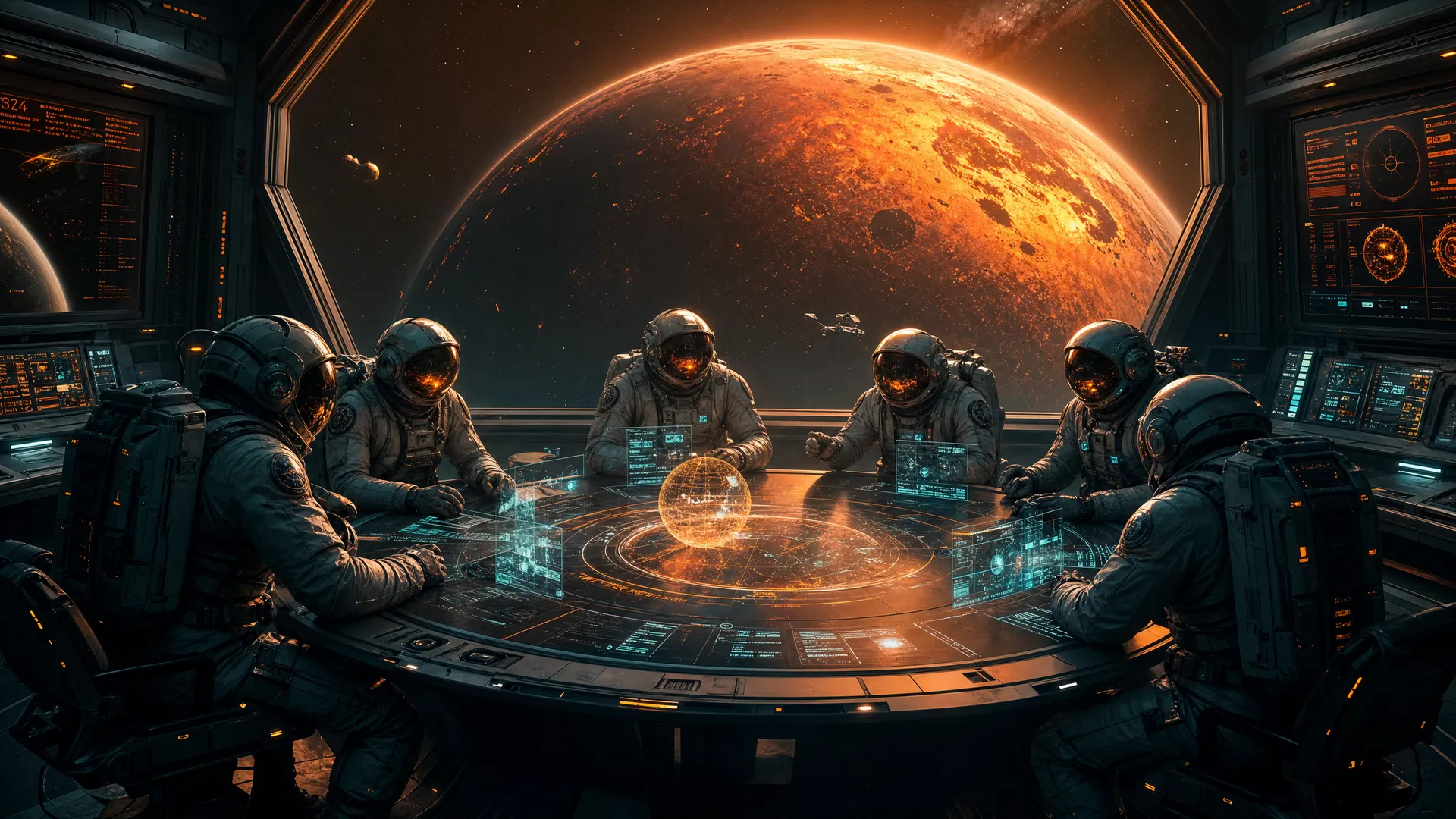 IT team in futuristic command center