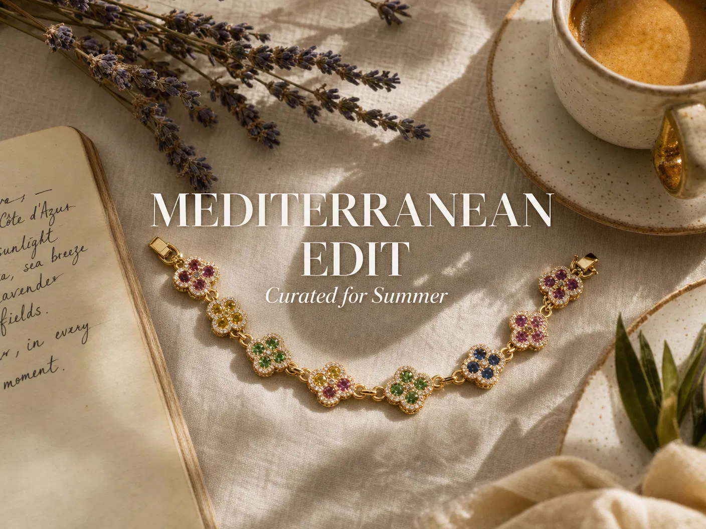 Mediterranean Edit with Aphoriah Rosette bracelet