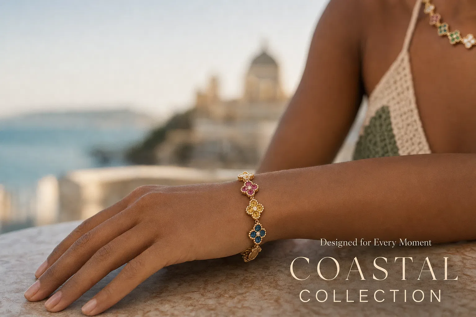 Coastal Collection with Aphoriah Rosette bracelet