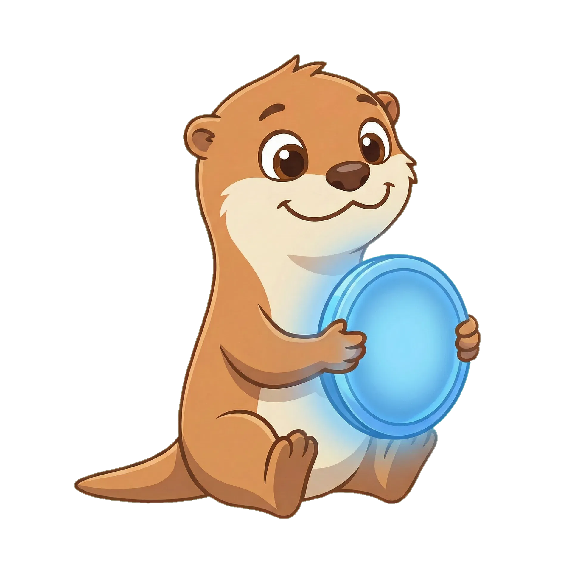 Otter holding a privacy shield
