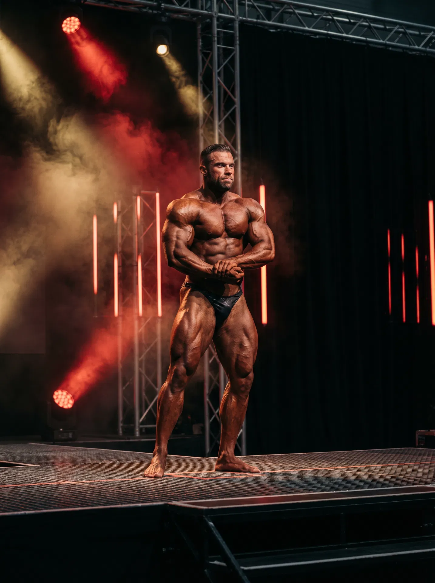 Bodybuilder on stage