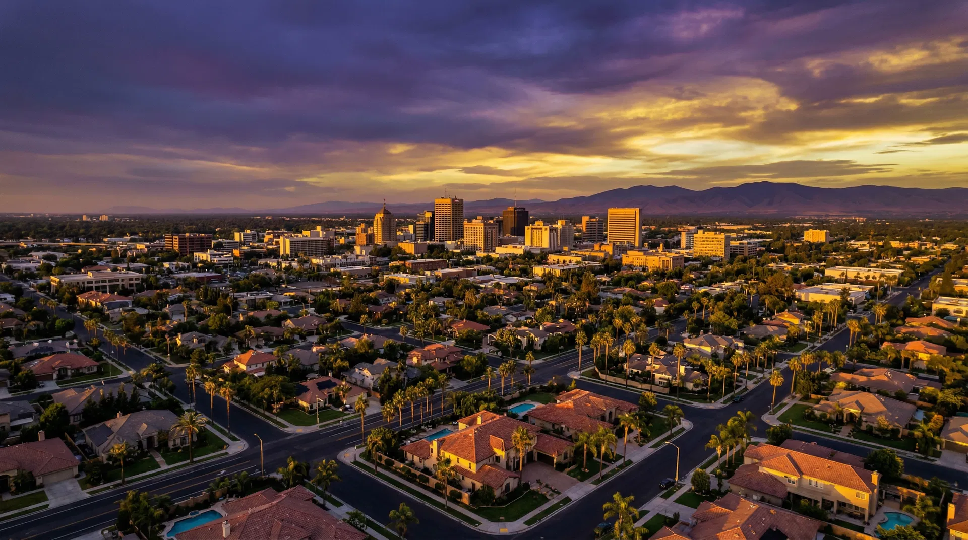 Fresno California aerial view