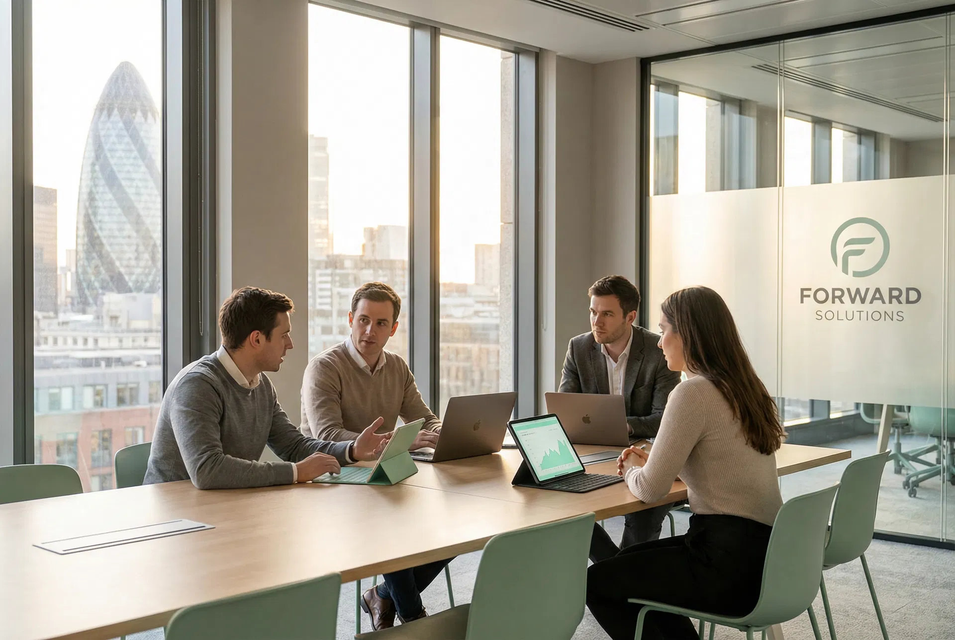 Install AI team in a modern London office