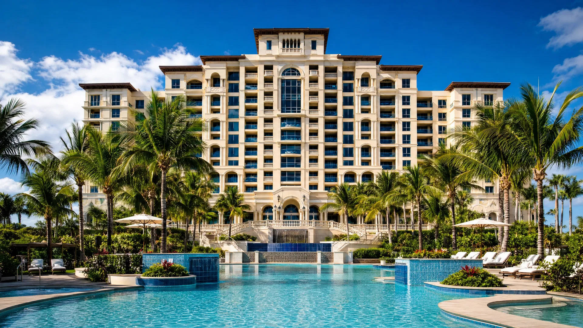 Luxury timeshare resort with pool