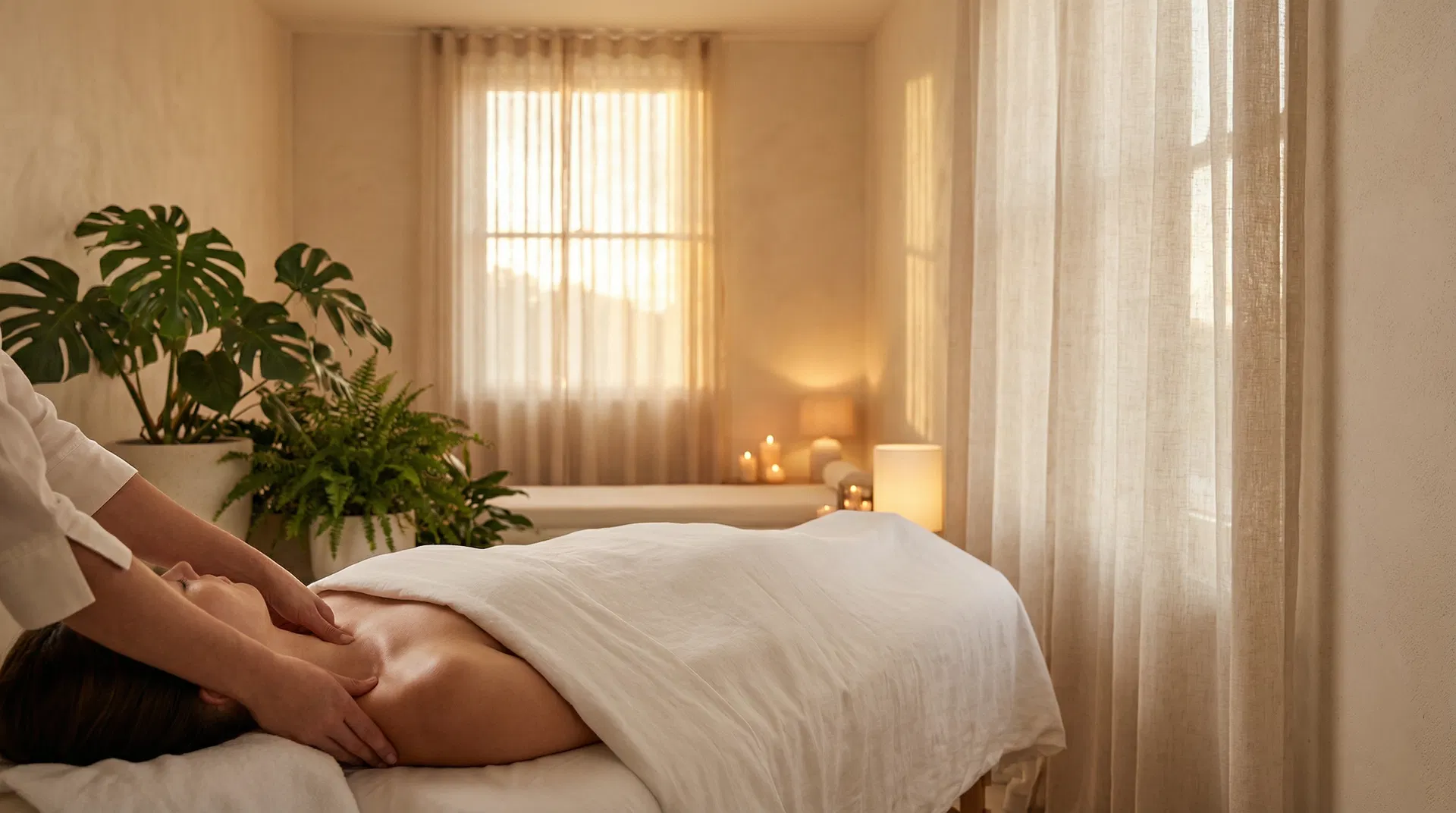 Lymphatic drainage therapy session