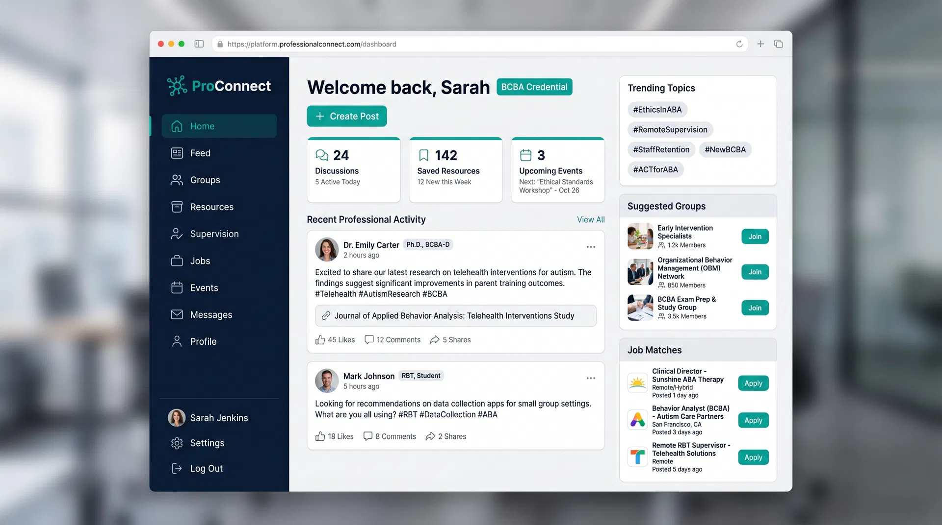 BxCircle dashboard view