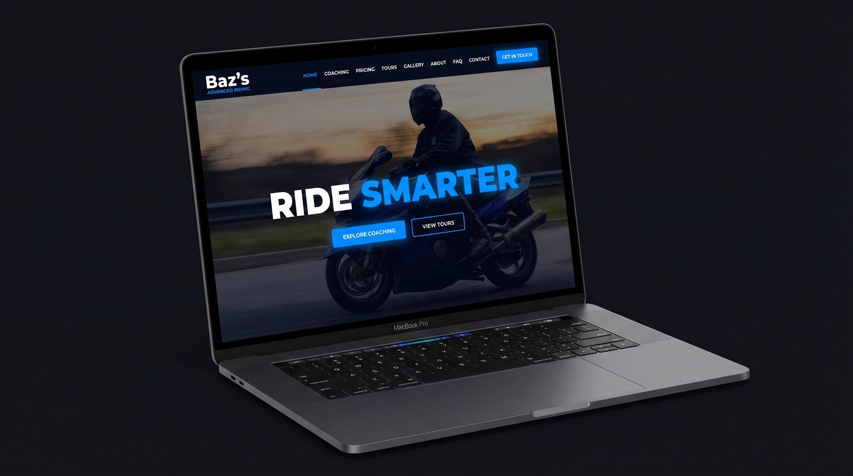 Baz's Advanced Riding website — built by Criltech Media